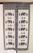 Photo2: Noren Japanese Curtain Doorway NM elephant india gray 85cm x 150cm  (2)
