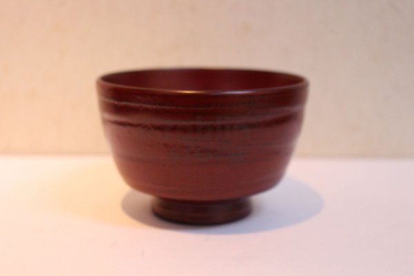 Photo2: Japanese Echizen Urushi lacquer matcha tea soup bowl furi jinoko shu red D111mm