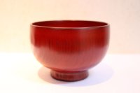 Japanese Echizen Urushi lacquer soup noodle bowl shu red Shoichi Hatanaka D118mm