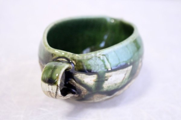 Photo4: Tokoname yaki ware Japanese Yusamashi tea tool for Sencha Oribe 240ml