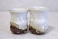 Photo2: Hagi yaki ware Japanese tea cups pottery sansui Kashun Mukuhara ki set of 2 (2)