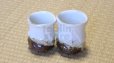 Photo8: Hagi yaki ware Japanese tea cups pottery sansui Kashun Mukuhara ki set of 2 (8)