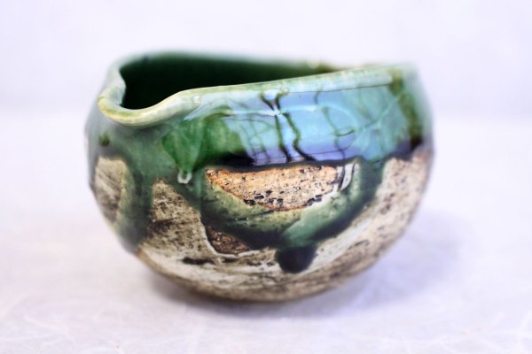 Photo8: Tokoname yaki ware Japanese Yusamashi tea tool for Sencha Oribe 240ml