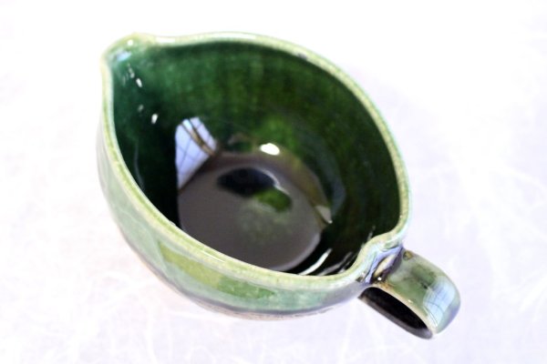 Photo5: Tokoname yaki ware Japanese Yusamashi tea tool for Sencha Oribe 240ml