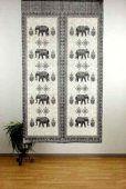 Photo3: Noren Japanese Curtain Doorway NM elephant india gray 85cm x 150cm 