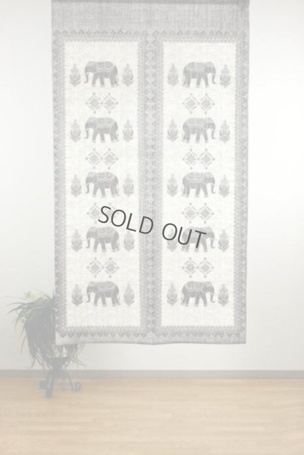 Photo3: Noren Japanese Curtain Doorway NM elephant india gray 85cm x 150cm 