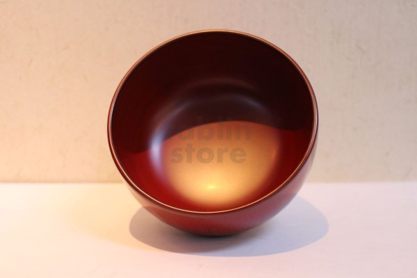 Photo3: Japanese Echizen Urushi lacquer soup noodle bowl shu red Shoichi Hatanaka D118mm