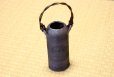 Photo11: Shigaraki pottery Japanese small vase ibushi tutu black H15cm