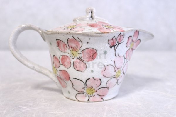 Photo5: Seto pottery Kobiki Sakura kobiki Japanese tea pot made by Afuku Kiln 250ml