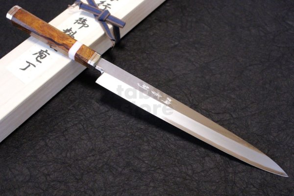 Photo1: Shiden SAKAI TAKAYUKI Sashimi Yanagiba knife Yasukisilver-3 steel 