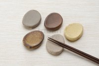 Shigaraki pottery tsuchi irodori 5 colors Japanese chopsticks rest set of 5