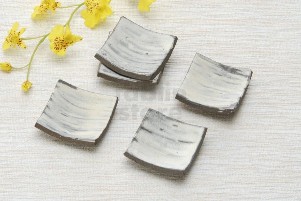 Photo1: Shigaraki pottery tsuchi white glaze Japanese chopsticks rest set of 5