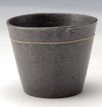 Shigaraki Japanese pottery sake cup tumbler tsuchi kokusai black 320ml