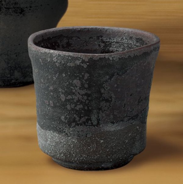 Photo1: Shigaraki Japanese pottery sake cup tumbler tsuchi kokuen 300ml