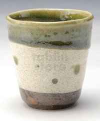 Shigaraki Japanese pottery sake cup tumbler tsuchi wakakusa 300ml