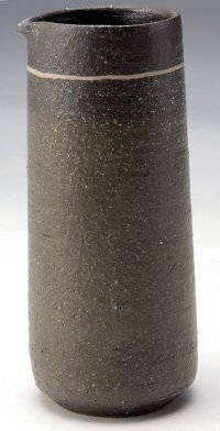 Shigaraki pottery tsuchi Japanese Sake bottle reishuki kokusai black 400ml