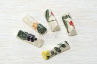 Shigaraki pottery tsuchi etsuke 5 colors Japanese chopsticks rest set of 5