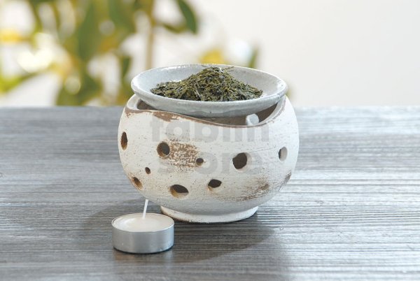Photo1: Shigaraki pottery tsuchi Japanese tea aroma incense burner holder boro H8.5cm