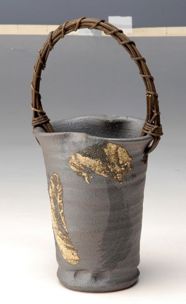 Photo1: Shigaraki Japanese pottery Vase tsuchi kosakesho  H 18.5cm