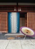Photo2: Noren Japanese door curtain daichi hand dyed nassen blue 85 x 150cm  (2)