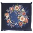 Photo3: Japanese floor pillow cushion cover zabuton cotton flower tsujigahana 55 x 59cm (3)