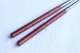 Photo2: Moribashi Chopsticks Honyaki stainless steel Japanese Sushi Chef's Garnishing  7 In (180mm) Purpleheart (Peltogyne spp)　 (2)