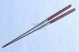 Photo1: Moribashi Chopsticks Honyaki stainless steel Japanese Sushi Chef's Garnishing  7 In (180mm) Purpleheart (Peltogyne spp)　 (1)