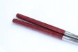 Photo9: Moribashi Chopsticks Honyaki stainless steel Japanese Sushi Chef's Garnishing  7 In (180mm) Purpleheart (Peltogyne spp)　