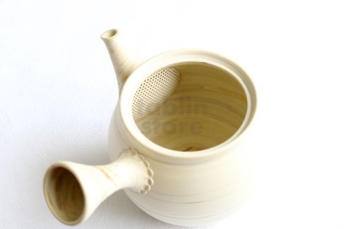 Other Images1: Tokoname Japanese tea pot kyusu ceramic strainer Kenji shin nerikomi ren 360ml