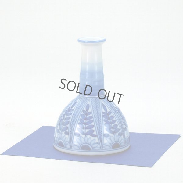 Photo1: Kutani porcelain flower vase single sometsuke yomon blue H13cm
