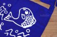 Photo2: Noren Japanese curtain fish sushi blue cotton 170cm x 28cm (2)