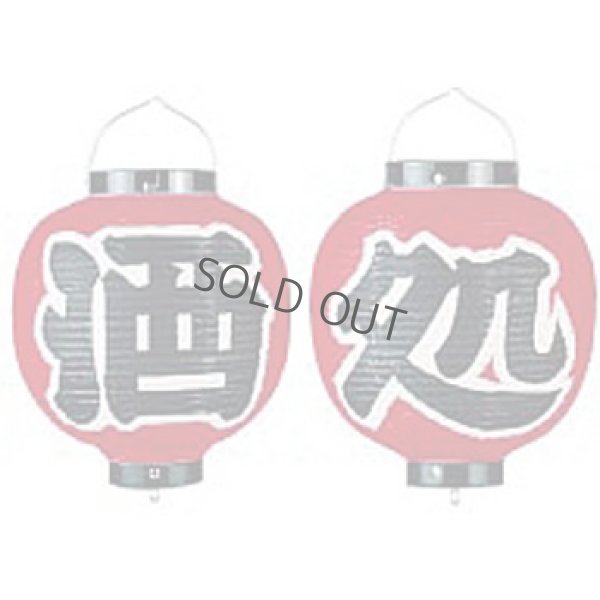 Photo1: Aka chochin Japanese lantern red vinyl plastic round Sakedokoro 24 x 29 cm set of 2