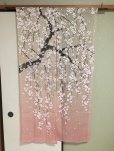 Photo8: Noren NM Japanese door curtain Shidarezakura pink 85 x 150cm