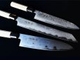 Photo1: SAKAI TAKAYUKI Japanese knife Silver-3 steel is thrust into 33 Damascus Ginsan Gyuto, Petty, Slicer, Santoku (1)