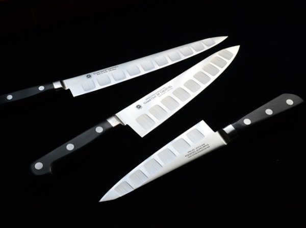 Photo1: SAKAI TAKAYUKI Japanese Dimple knife Grand Chef SP BOHLER-UDDEHOLM Sweden steel Gyuto, Slicer, Petty, Boning any type
