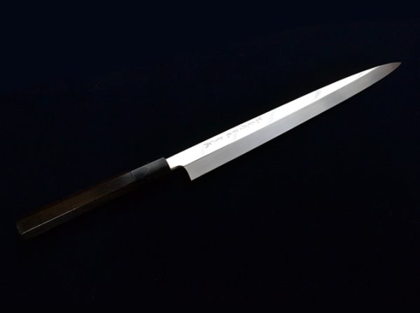 Photo1: Honyaki Aonikou water quenching SAKAI TAKAYUKI Yasuki Blue-2 Steel Fugu hiki Sashimi knife