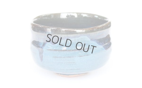 Photo12: Mino ware pottery Japanese tea ceremony bowl Matcha chawan blue namako ao tsutsu