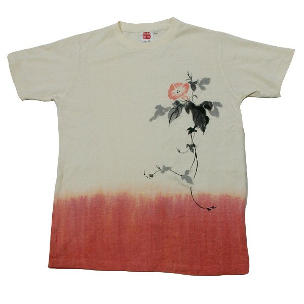 Photo2: Natural and Hand dyes Mitsuru unisexed T-shirt made in Japan morning glory asaga