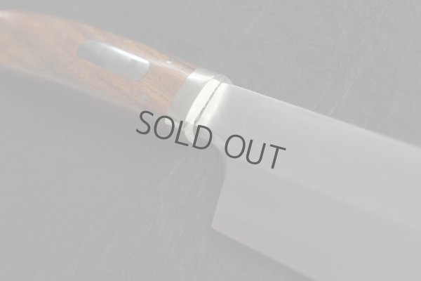 Photo12: SAKAI TAKAYUKI Limited Edition Sugihara Handle Ginsan Yasuki silver-3 steel Suminagashi Kiritsuke Sashimi 300mm