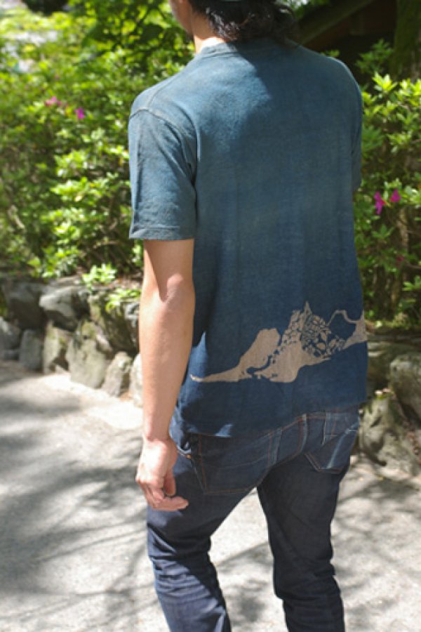 Photo2: Natural and Hand dyes Mitsuru unisexed T-shirt made in Japan komon mountain