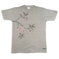 Natural and Hand dyes Mitsuru unisexed T-shirt made in Japan cherry kakishibu