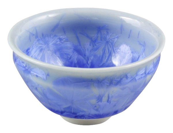 Photo2: Kiyomizu porcelain Japanese sake guinomi crystal-glaze blue set of 2