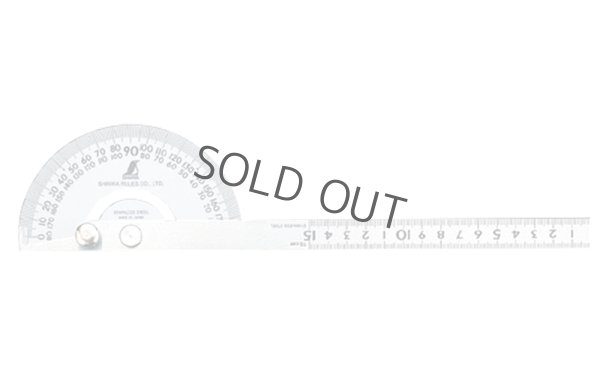 Photo1: Japanese Rotary Protractor Angle Ruler Shinwa stainless Diameter 120mm with adjustable screw clamp 
