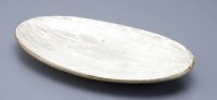 Shigaraki pottery Japanese Serving oval plate hakeme 30.5cm