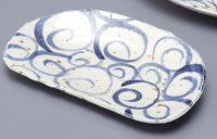 Shigaraki pottery Japanese Serving plate curl uzumaki 24.5cm