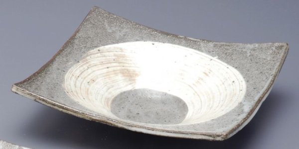 Photo1: Shigaraki pottery Japanese Serving plate enso hakeme gray D19 cm 