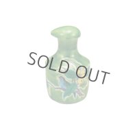 Kutani Porcelain Soy Sauce Dispenser Bottle pot bird green