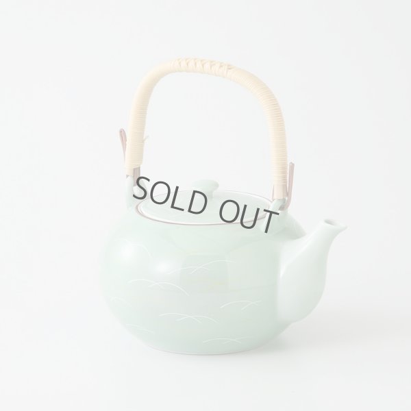 Photo1: Arita Porcelain sd Dobin Japanese tea pot sagano light green 650ml 