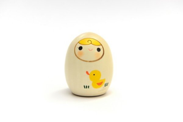 Photo1: Kokeshi Japanese wooden doll usaburo creative umbilical cord case H6.5cm