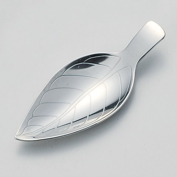 Photo5: Japanese green tea leaves spoon leaf stainless 8cm